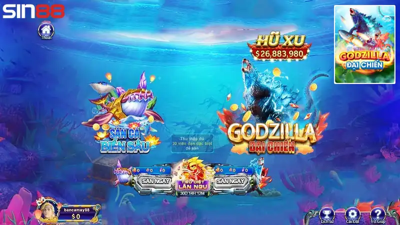 Giới thiệu trò chơi săn cá huyền thoại Godzilla đại chiến Giới thiệu trò chơi săn cá huyền thoại Godzilla đại chiến