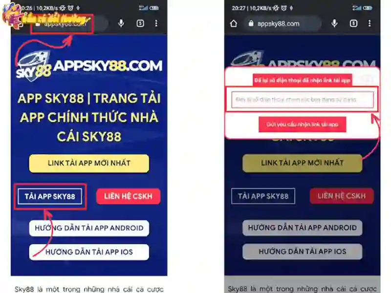 Hướng dẫn tải app Sky88 trên Android